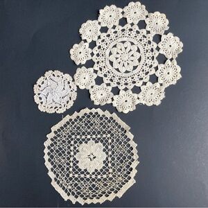 Set of 3 Antique Crochet Doilies